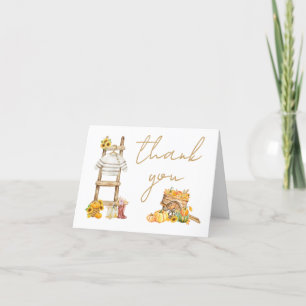 Carte De Remerciements Baby shower rustique petit Citrouille