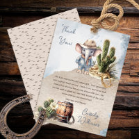 Baby shower rustique Western Elephant Cowboy Boy