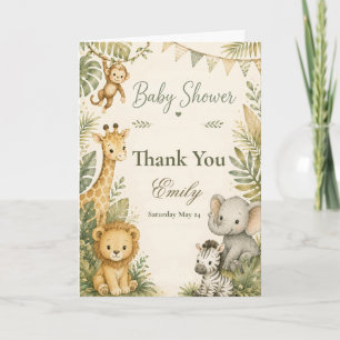 Carte De Remerciements Baby Shower Safari