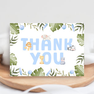 Carte De Remerciements Baby Shower Safari Garçon