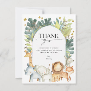 Carte De Remerciements Baby shower safari mignon moderne