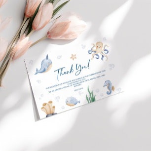 Carte de remerciements Baby shower Sea Animaux