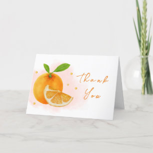 Carte De Remerciements Baby shower simple d'agrumes orange doux