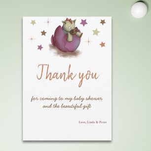 Carte De Remerciements Baby shower simple d'éclosion de dragon violet