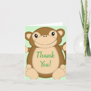 Carte De Remerciements Baby shower singe Jungle
