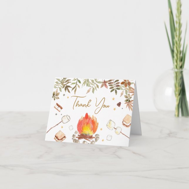 Carte De Remerciements Baby shower S''more Campfire (Devant)
