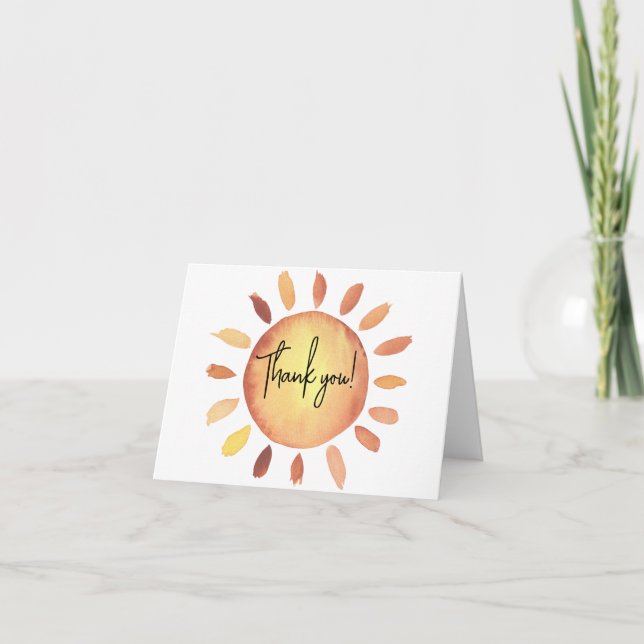 Carte De Remerciements Baby shower solaire (Devant)