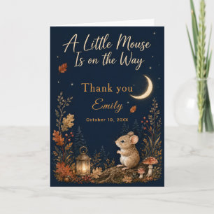 Carte De Remerciements Baby Shower Souris d'Automne