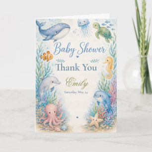 Carte De Remerciements Baby Shower Sous les Mers