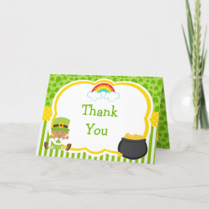 Carte De Remerciements Baby shower st patrick American Boy