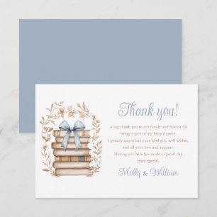 Carte De Remerciements Baby-Shower Storybook Nœud Bleu 