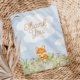 Carte De Remerciements Baby shower Storybook Woodland Fox