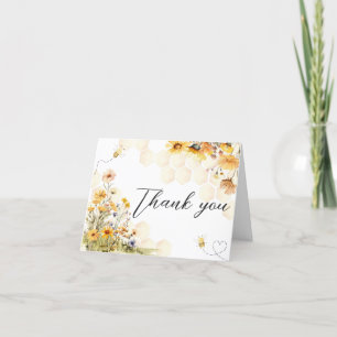 Carte De Remerciements Baby shower Sunflower Little Honey