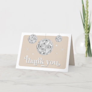 Carte De Remerciements Baby shower Super Silver Retro Disco