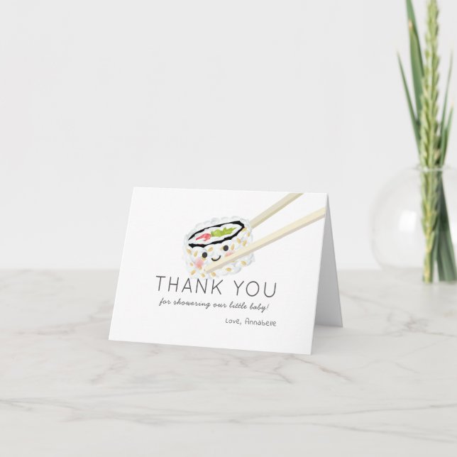Carte De Remerciements Baby shower Sushi Roll (Devant)