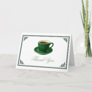 Carte De Remerciements Baby-Shower Tasse de Café Vert