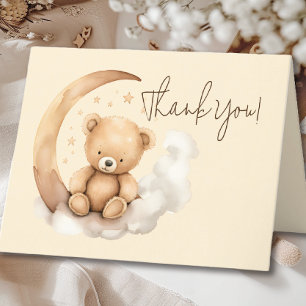Carte De Remerciements Baby shower Teddy Moon