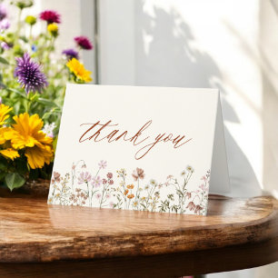 Carte De Remerciements Baby Shower Terracotta Fleur Sauvage