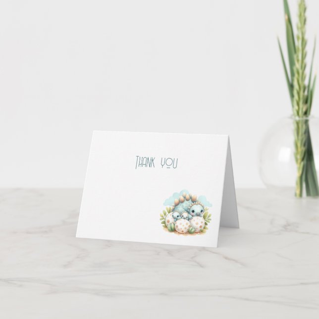Carte De Remerciements Baby Shower Thank You Card Dinosaur Dino Mite (Devant)