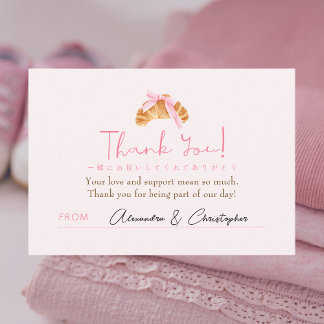 Carte De Remerciements Baby Shower Thank You Coquette Croissant