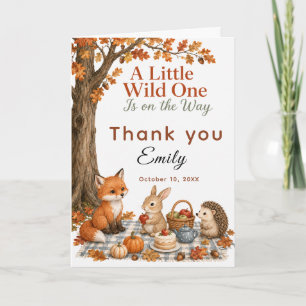 Carte De Remerciements Baby-Shower Thème Forêt Automnale