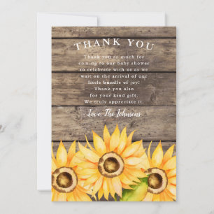 Carte De Remerciements Baby shower tournesol