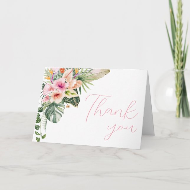 Carte De Remerciements Baby shower tropical Aloha Baby (Devant)