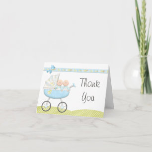 Carte de remerciements Baby shower Twin Boys