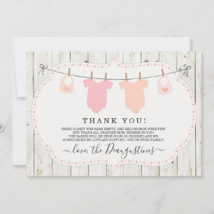 Carte de remerciements Baby shower Twin Girls - Ru