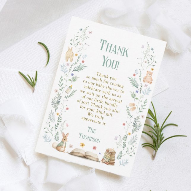 Carte De Remerciements Baby Shower « Un Nouveau Chapitre » (Créateur téléchargé)