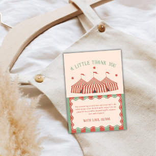 Carte De Remerciements Baby shower unique Retro Vintage Carnival Circus