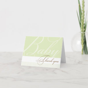 Carte de remerciements Baby shower vert