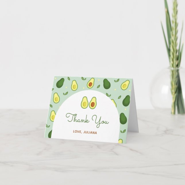 Carte De Remerciements Baby shower vert Saint-Guacamole Avocado (Devant)