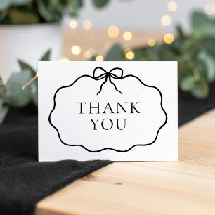 Carte De Remerciements Baby shower vintage Black Bow Girl