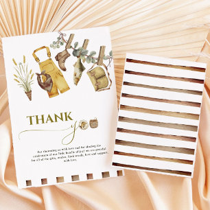 Carte De Remerciements Baby shower Watercolor Little Fisherman