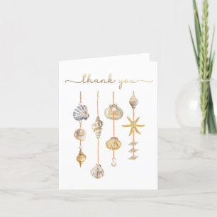 Carte De Remerciements Baby shower Watercolor Ocean Little Pearl