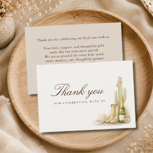 Carte De Remerciements Baby Shower Western Cowboy Neutre Rustique