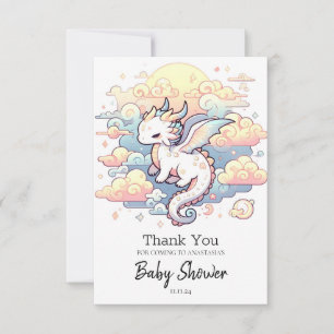 Carte De Remerciements Baby shower Whimsical Dragon