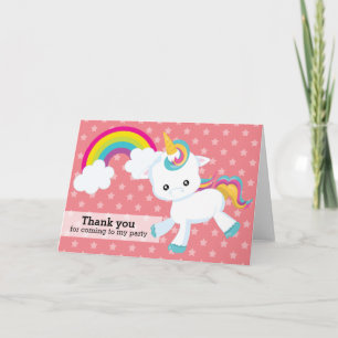 Carte De Remerciements Baby Unicorn * Choose your background color
