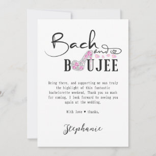 Carte De Remerciements Bach & Boujee Rose Diamant Glam Enterrement de Vie