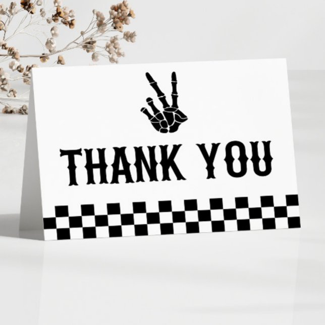 Carte De Remerciements Bad Two The Bone Skeleton 2e fête d'anniversaire (Créateur téléchargé)