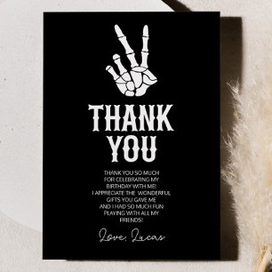 Carte De Remerciements Bad Two The Bone Skeleton 2e fête d'anniversaire