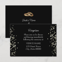 Bagues élégantes Carton de réception de mariage av