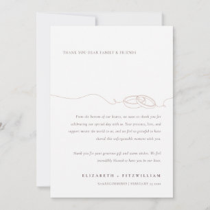 Carte De Remerciements Bagues Mariages simples minimales   Mariage rose p