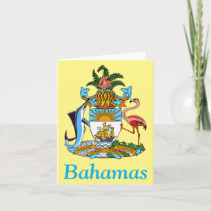 Carte De Remerciements Bahamas avec armoiries (Paradis des Caraïbes)