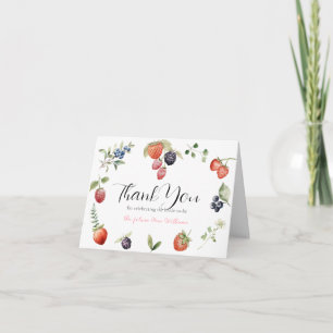 Carte De Remerciements Baie en amour Baies de douche nuptiale aquarelle