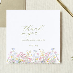 Carte De Remerciements Baigneuse de Fleur Sauvage Élégante de Mariage