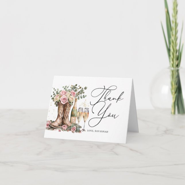 Carte De Remerciements Baignez dans le luxe avec cette Baby Shower Wester (Devant)