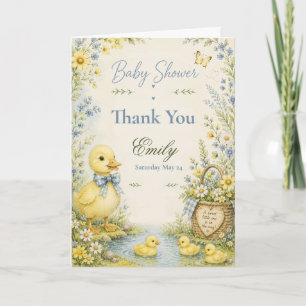 Carte De Remerciements Baignoire de bébé caneton
