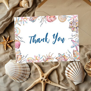 Carte De Remerciements Baignoire de coquillages à bientôt Baby Shower